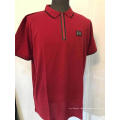 Men's zipper placket short sleeve pique polo shirt